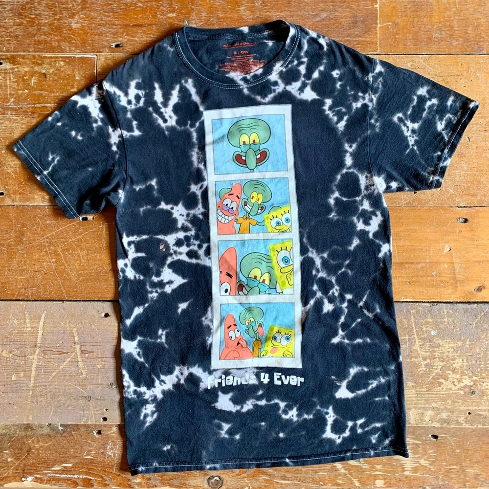 Nickelodeon—Spongebob Tie Dye Tee-Shirt, Friends 4 Ever (Size Small)